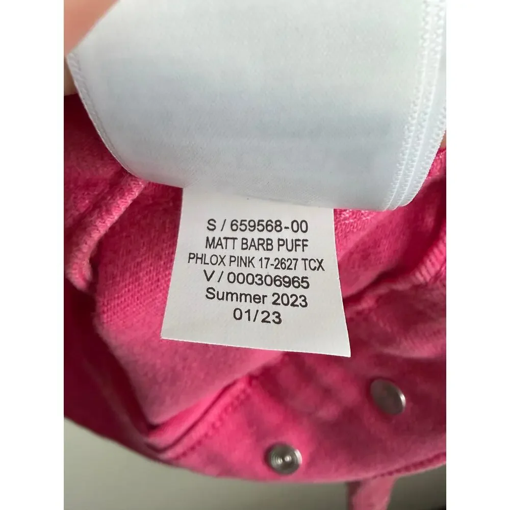 Gap × Barbie Puff Sleeve Denim Jean Trucker Jacket Pink Women's Medium NWT